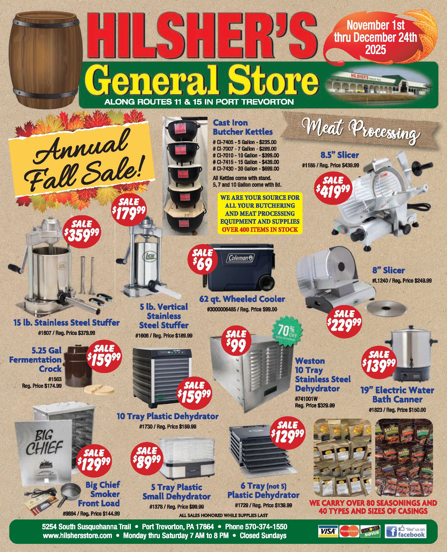 Hilsher's General Store Fall Flyer 2025